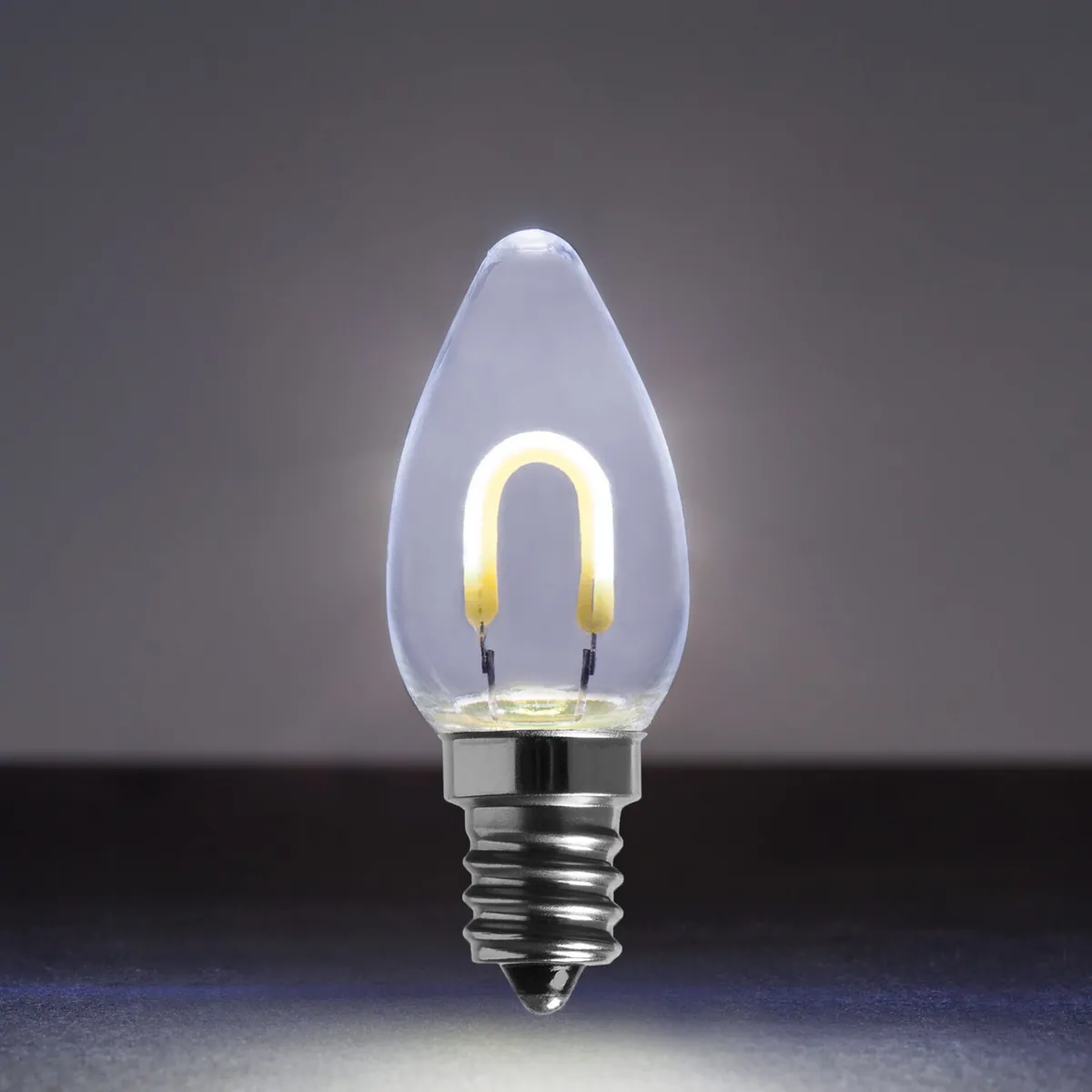 C7 Transparent Shatterproof Cool White FlexFilament® LED Bulbs, Box of 5 - Wintergreen Lighting® 80642