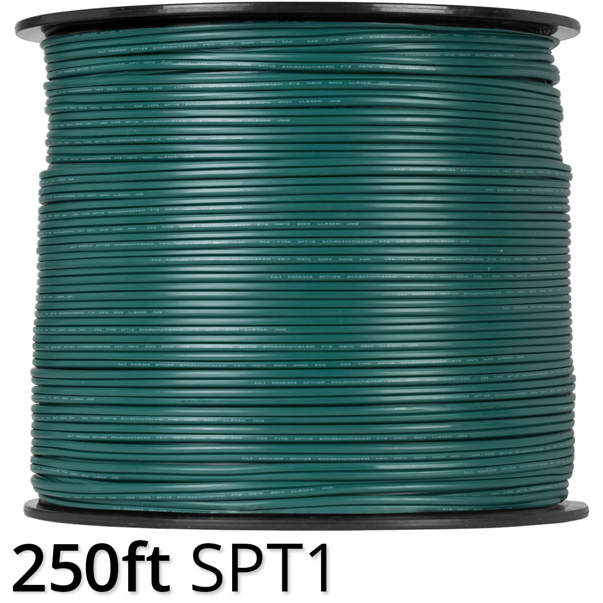 Green Outdoor Zip Cord Wire, 18 Gauge — 21829 - Wintergreen Lighting® 21829