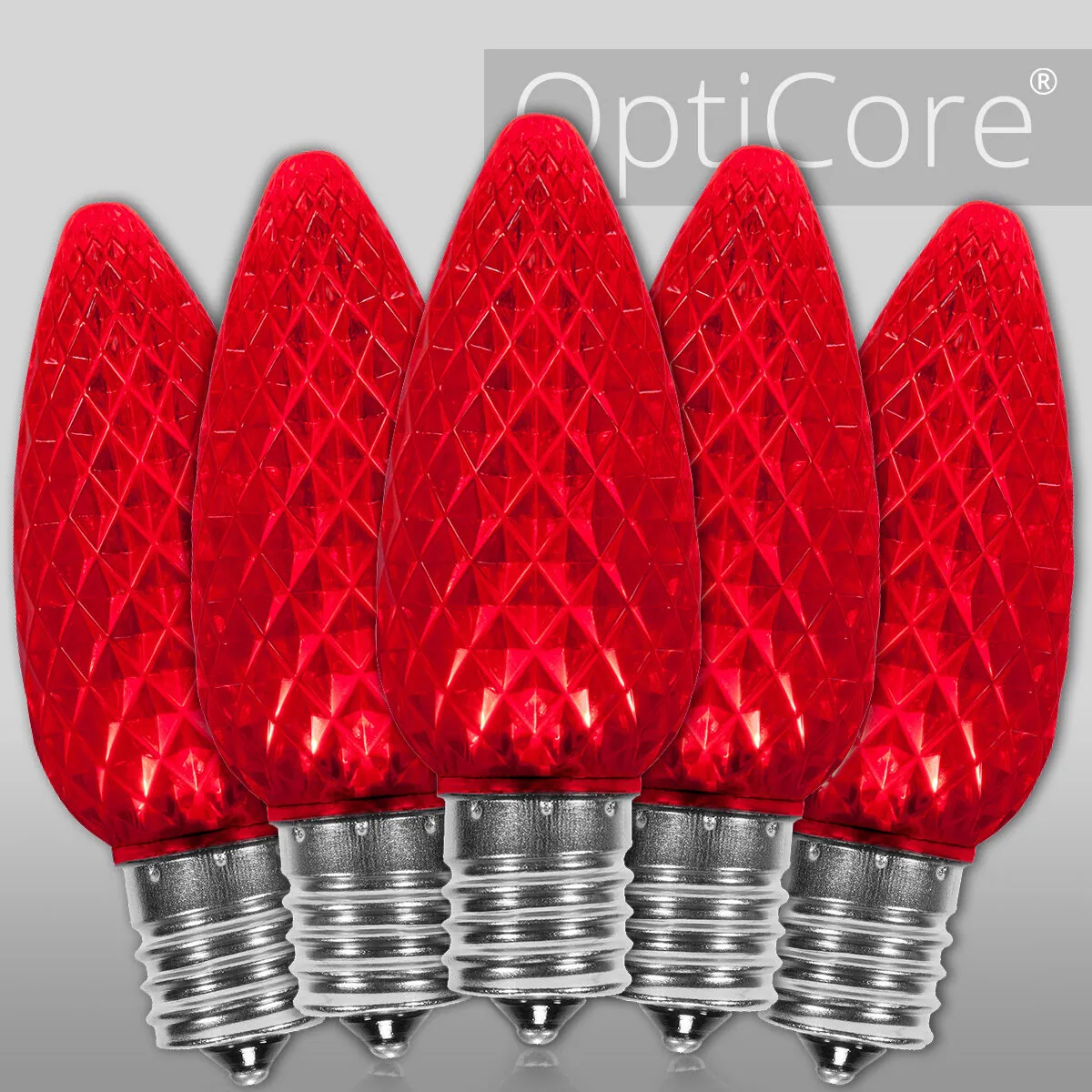 C9 Red OptiCore® LED Bulbs, Box of 25 - Wintergreen Lighting® 72645