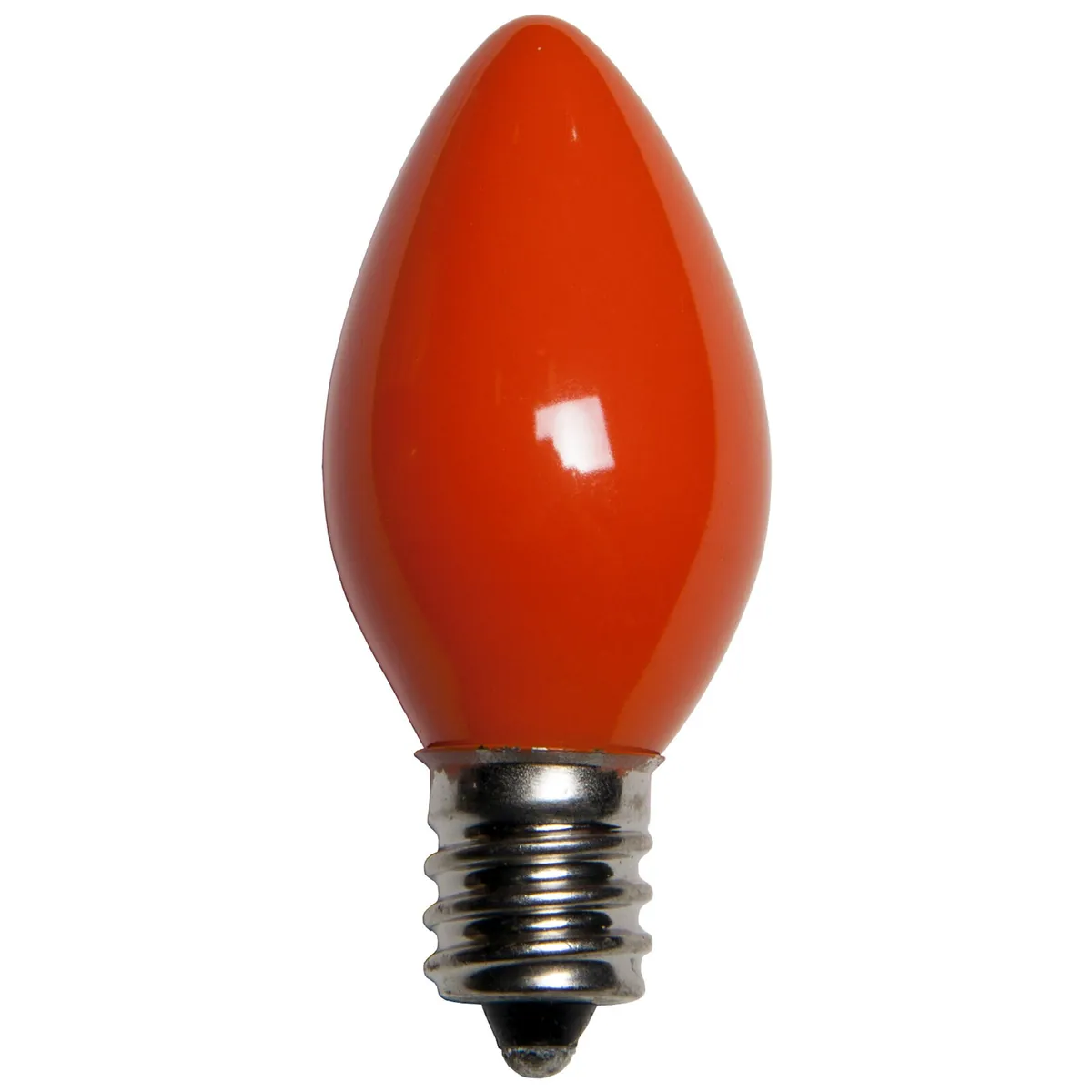 C7 Orange Opaque Bulbs, Box of 25 - Wintergreen Lighting® 15113