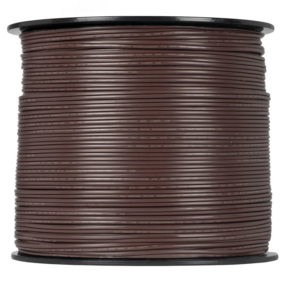 Brown Outdoor Zip Cord Wire, 18 Gauge — 80888 - Wintergreen Lighting® 80888