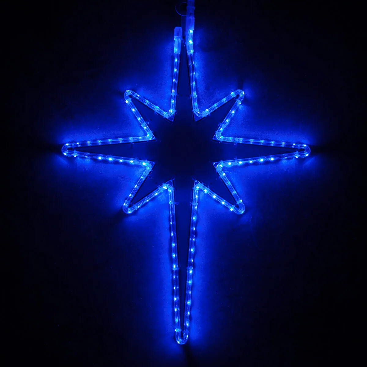 LED Bethlehem Star with Blue Acrylic Center, Blue Lights - Wintergreen Lighting® 74713