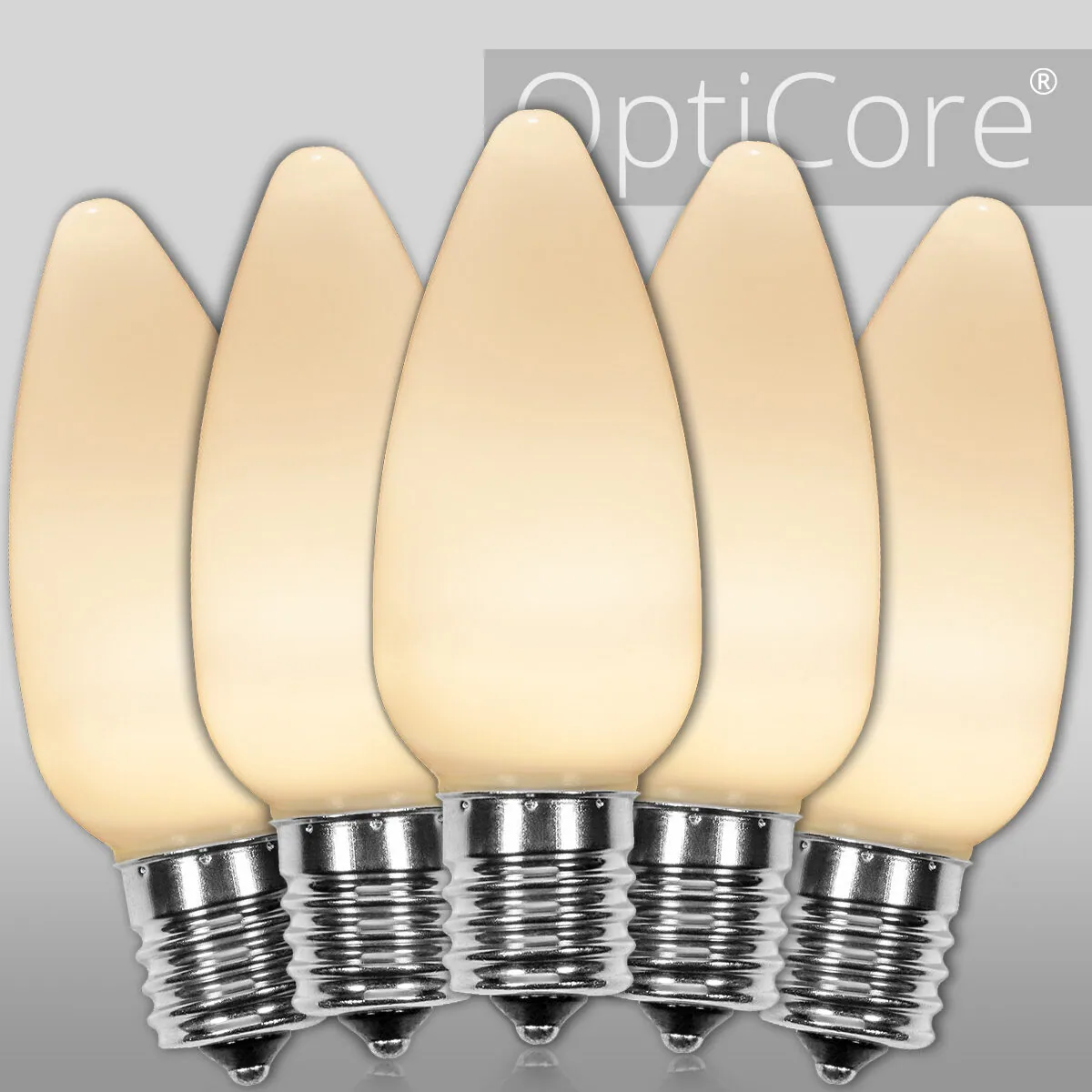 C9 Opaque Warm White OptiCore® LED Bulbs, Box of 25