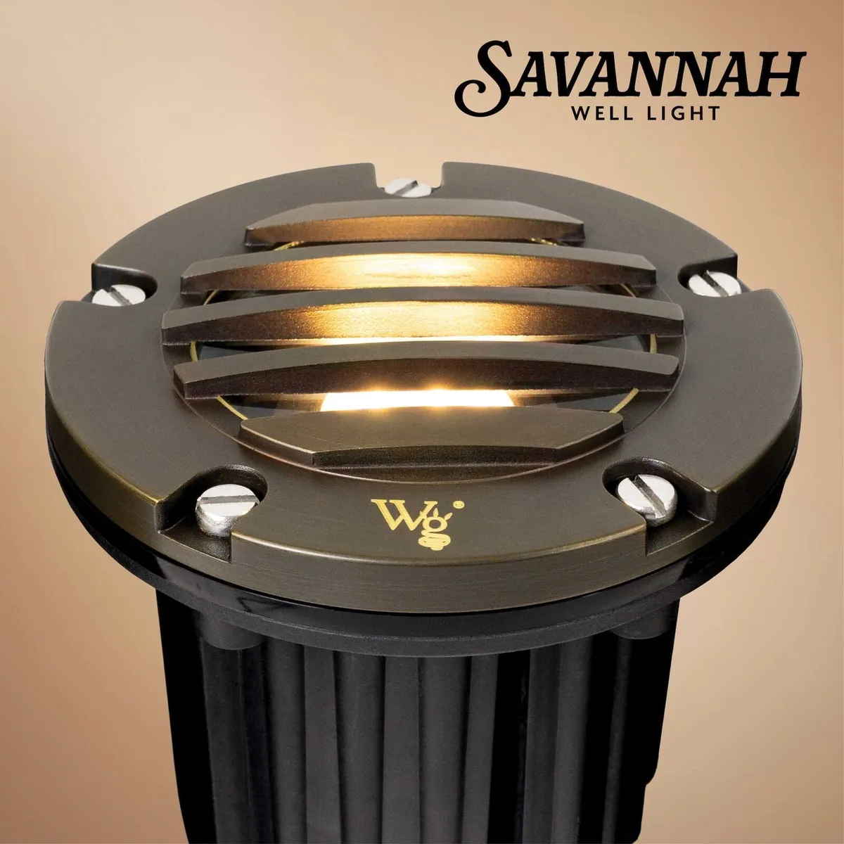 Savannah Low Voltage Landscape Lighting Well Light with Gravel Guard, Antique Bronze - Wintergreen Lighting® 84875