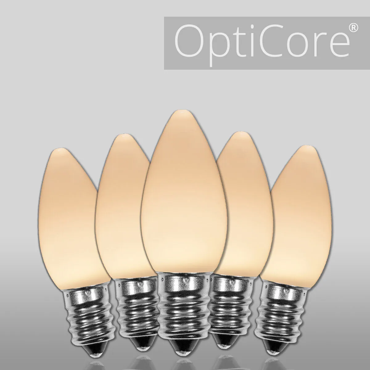 C7 Opaque Warm White OptiCore® LED Bulbs, Box of 25 - Wintergreen Lighting® 83629