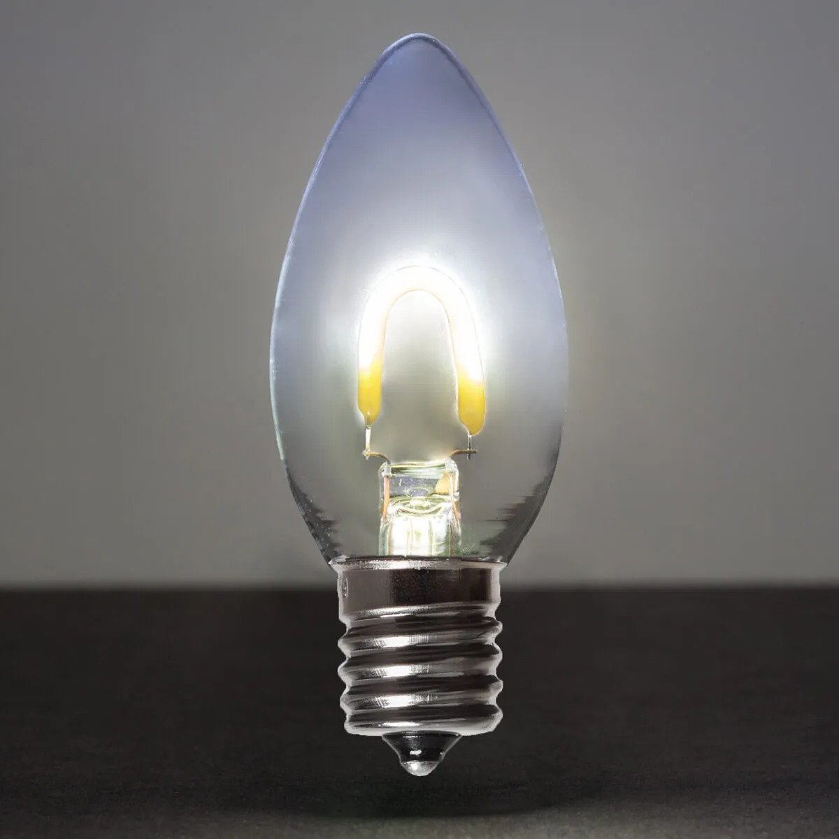 C9 Transparent Glass Cool White FlexFilament® LED Bulbs, Box of 5 - Wintergreen Lighting® 76820