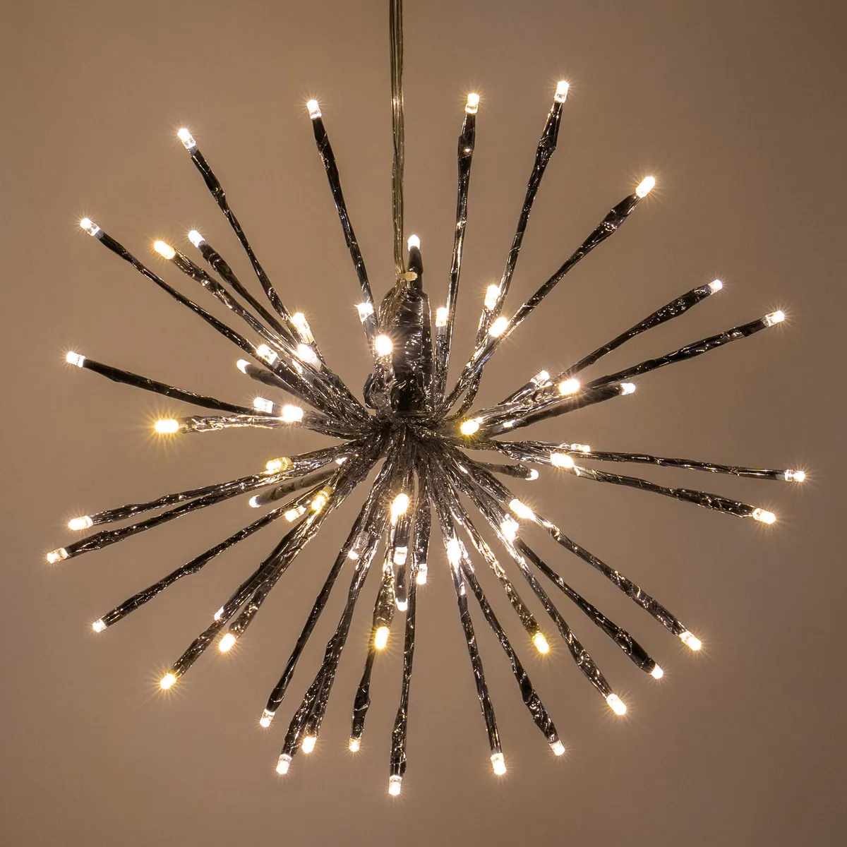12" Silver Starburst Lighted Branches, Warm White LED Twinkle - Wintergreen Lighting® 81698