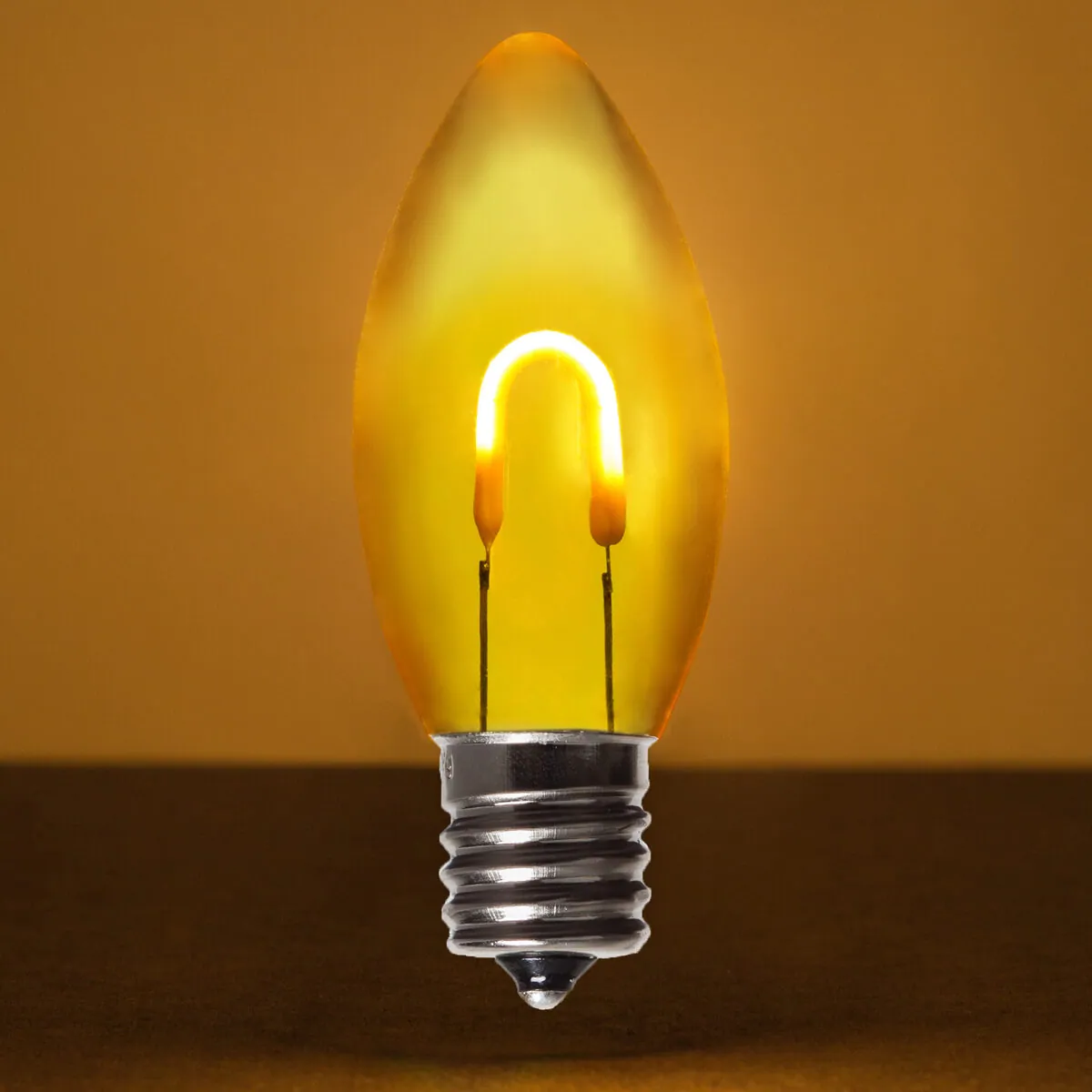 C9 Transparent Shatterproof Gold FlexFilament® LED Bulbs, Box of 5 - Wintergreen Lighting® 80634