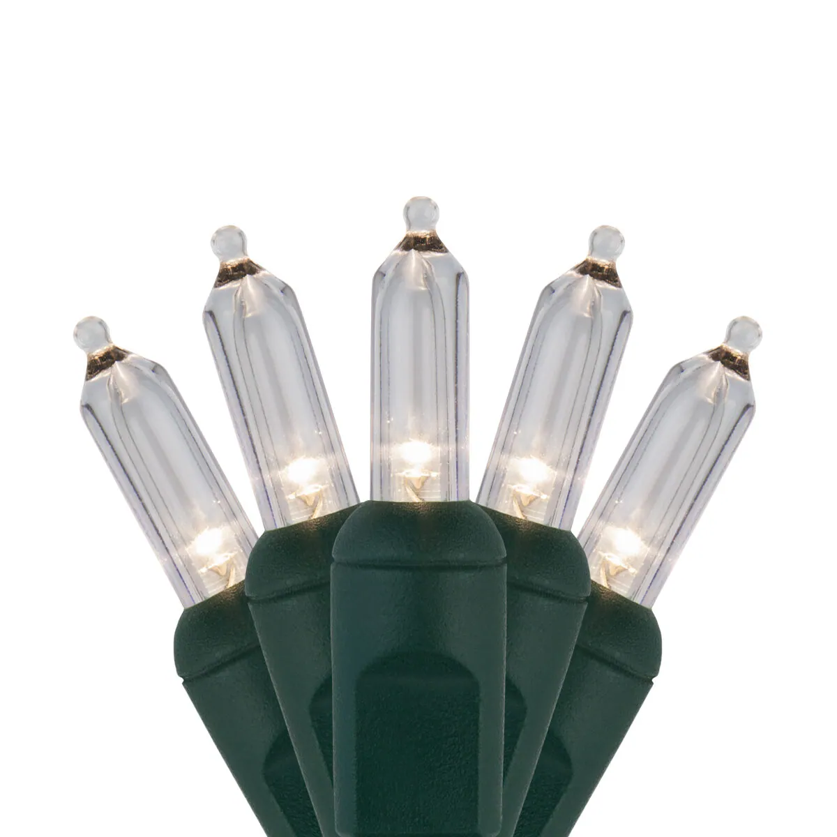 T5 Twinkle Warm White LED Christmas Tree Lights on Green Wire - Wintergreen Lighting® 83943
