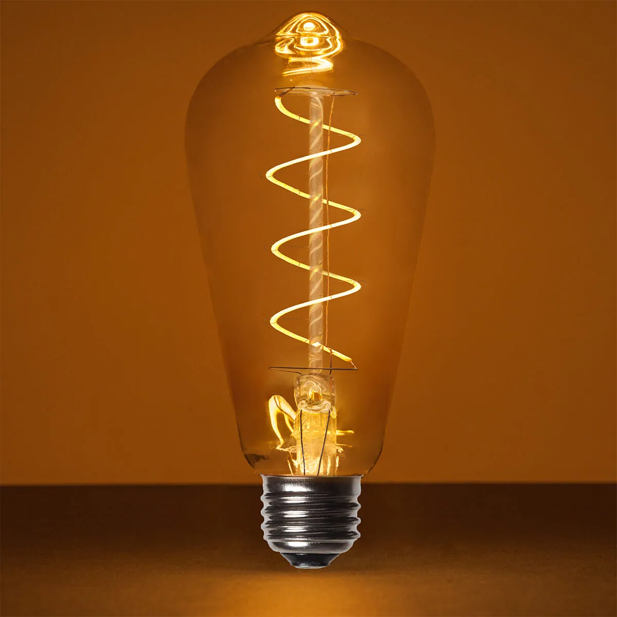 ST64 Antiqued Glass Warm White FlexFilament® LED Edison Bulbs - Wintergreen Lighting® 76014