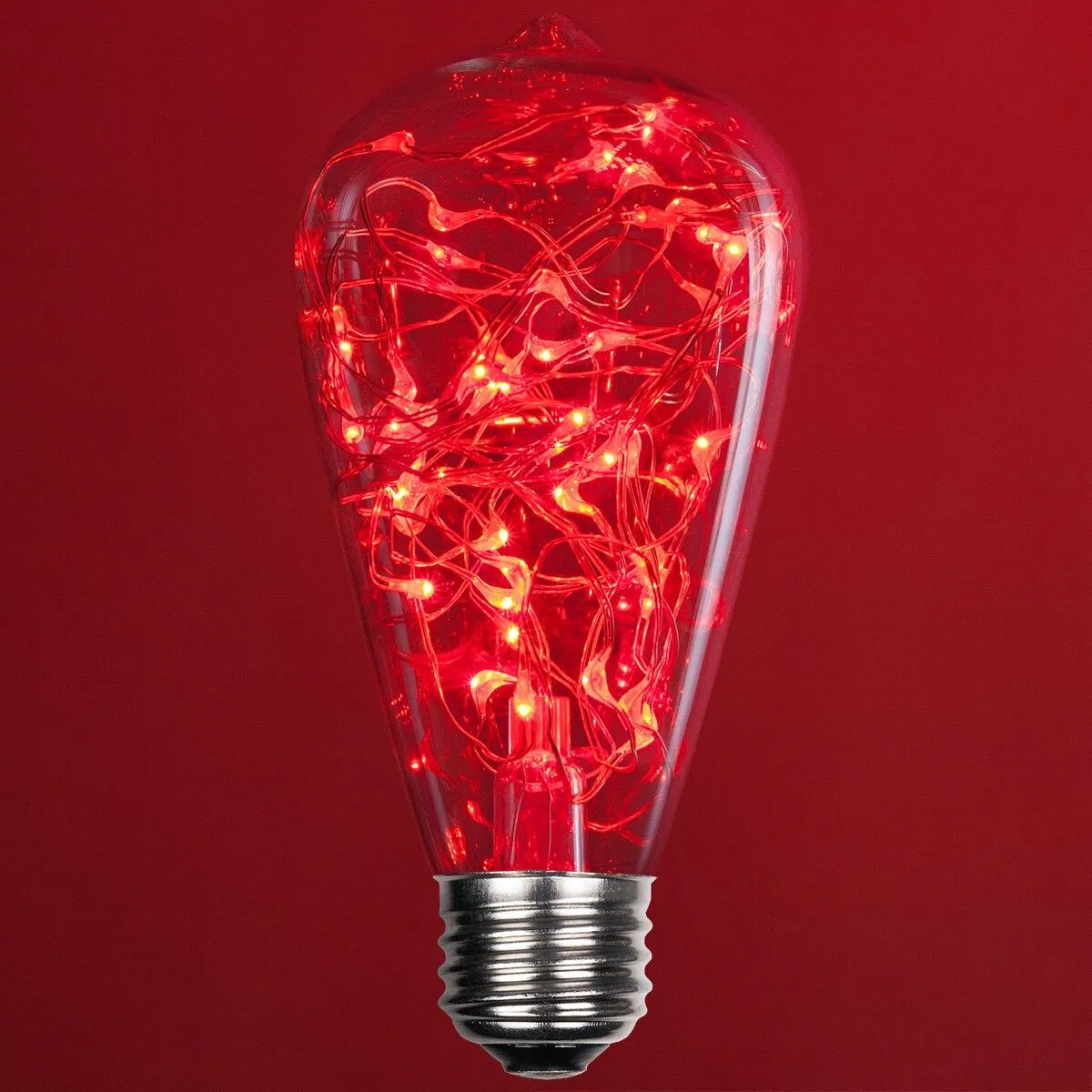ST64 Red LEDimagineTM Fairy Light Bulbs - Wintergreen Lighting® 78443