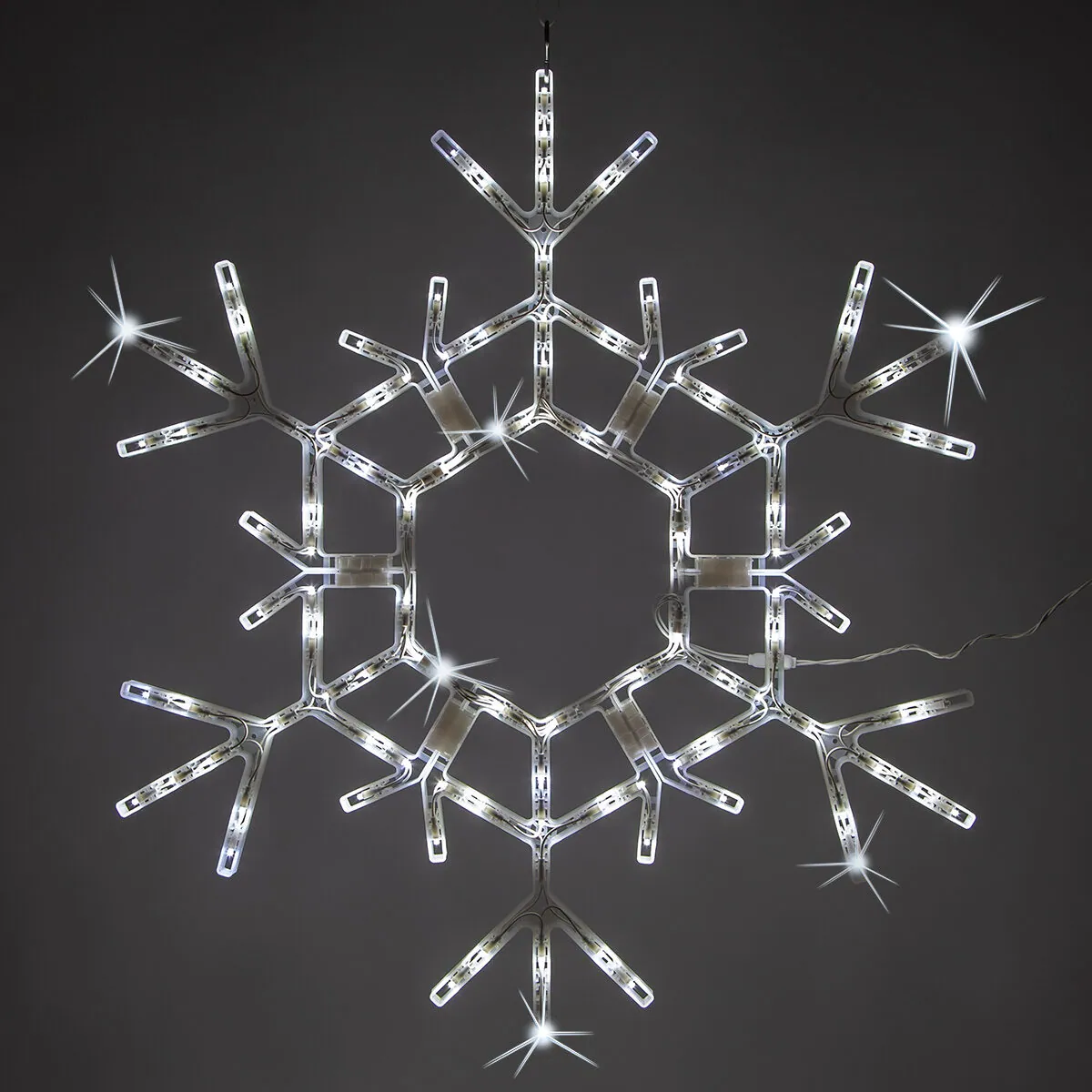 Folding Snowflake, Cool White Twinkle Lights — 36 in, 105 Lights - Kringle Traditions® 79770