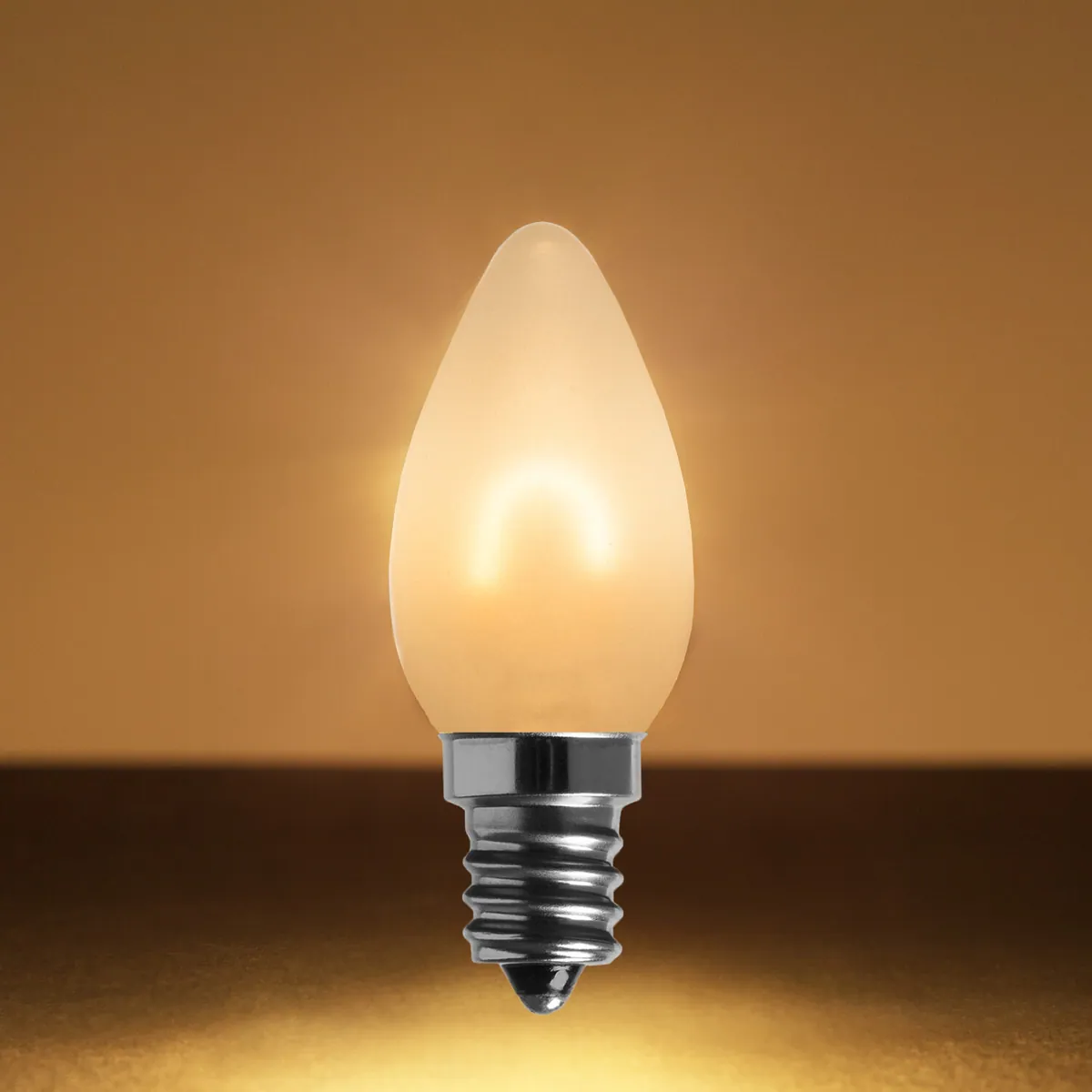 C7 Satin Glass Warm White FlexFilament® LED Bulbs, Box of 5 - Wintergreen Lighting® 80648