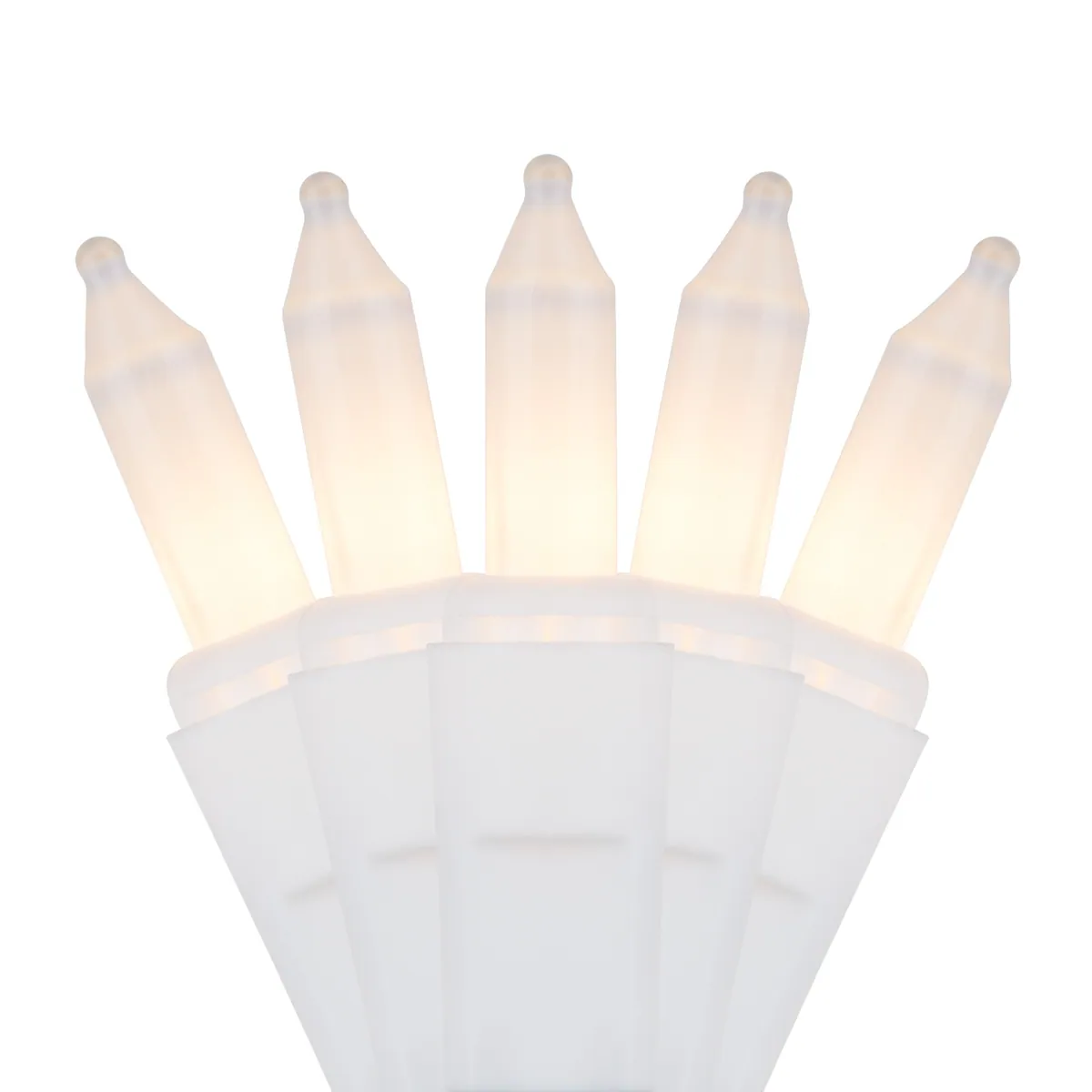 50 White Frost Mini Lights, White Wire, 4" Spacing - Kringle Traditions® 74492