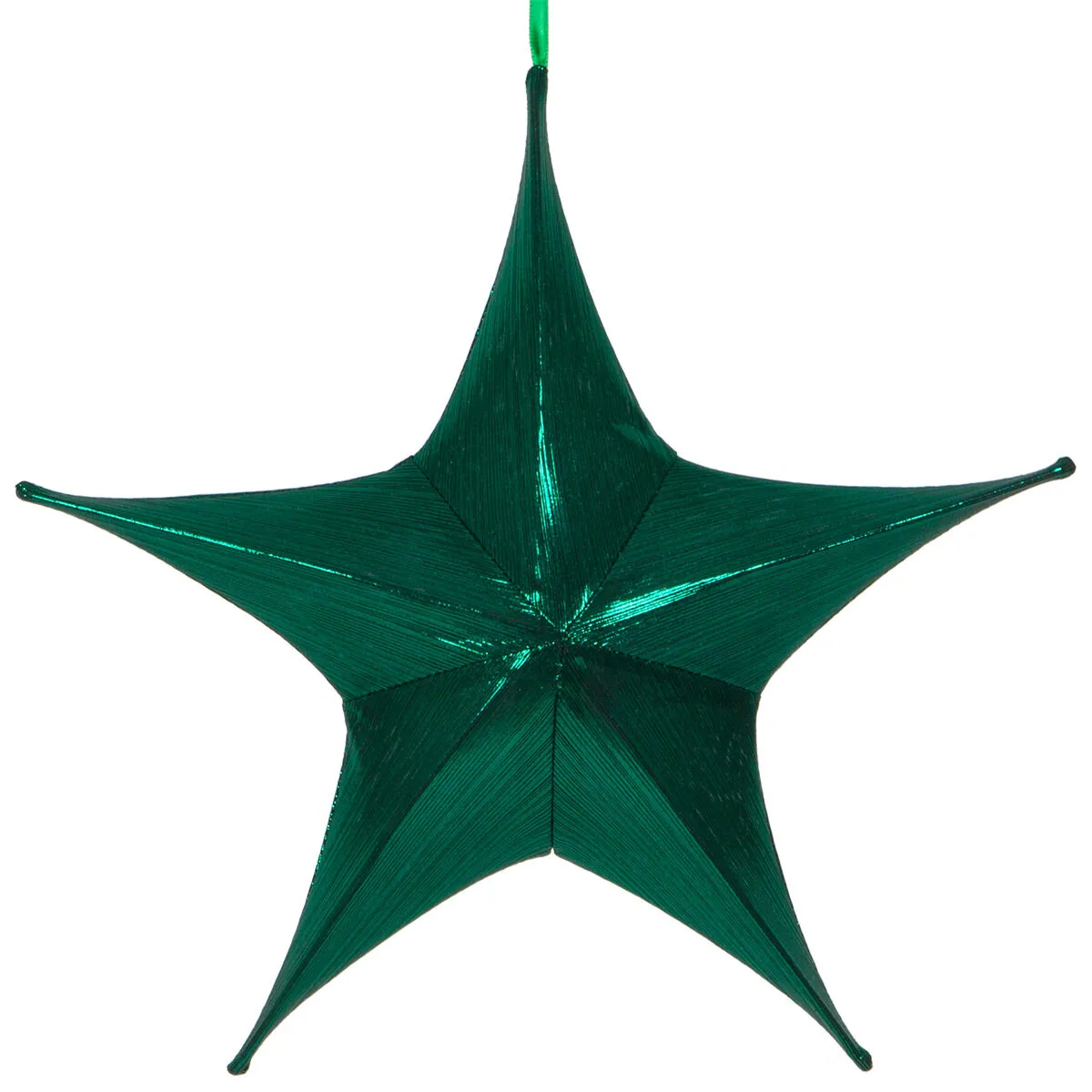 Green Metallic Unlit Fold Flat Commercial Star - Red Sleigh® 78868
