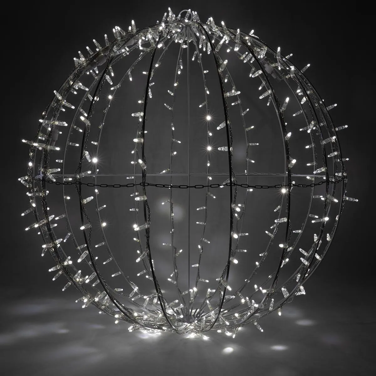 Cool White LED, Commercial Mega Sphere Light Ball, Fold Flat — 37 Inches - Wintergreen Lighting® 81470