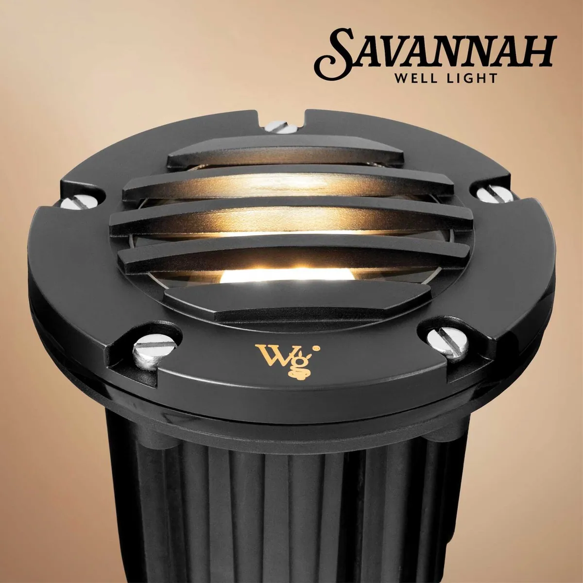 Savannah Low Voltage Landscape Lighting Well Light with Gravel Guard, Black - Wintergreen Lighting® 84876