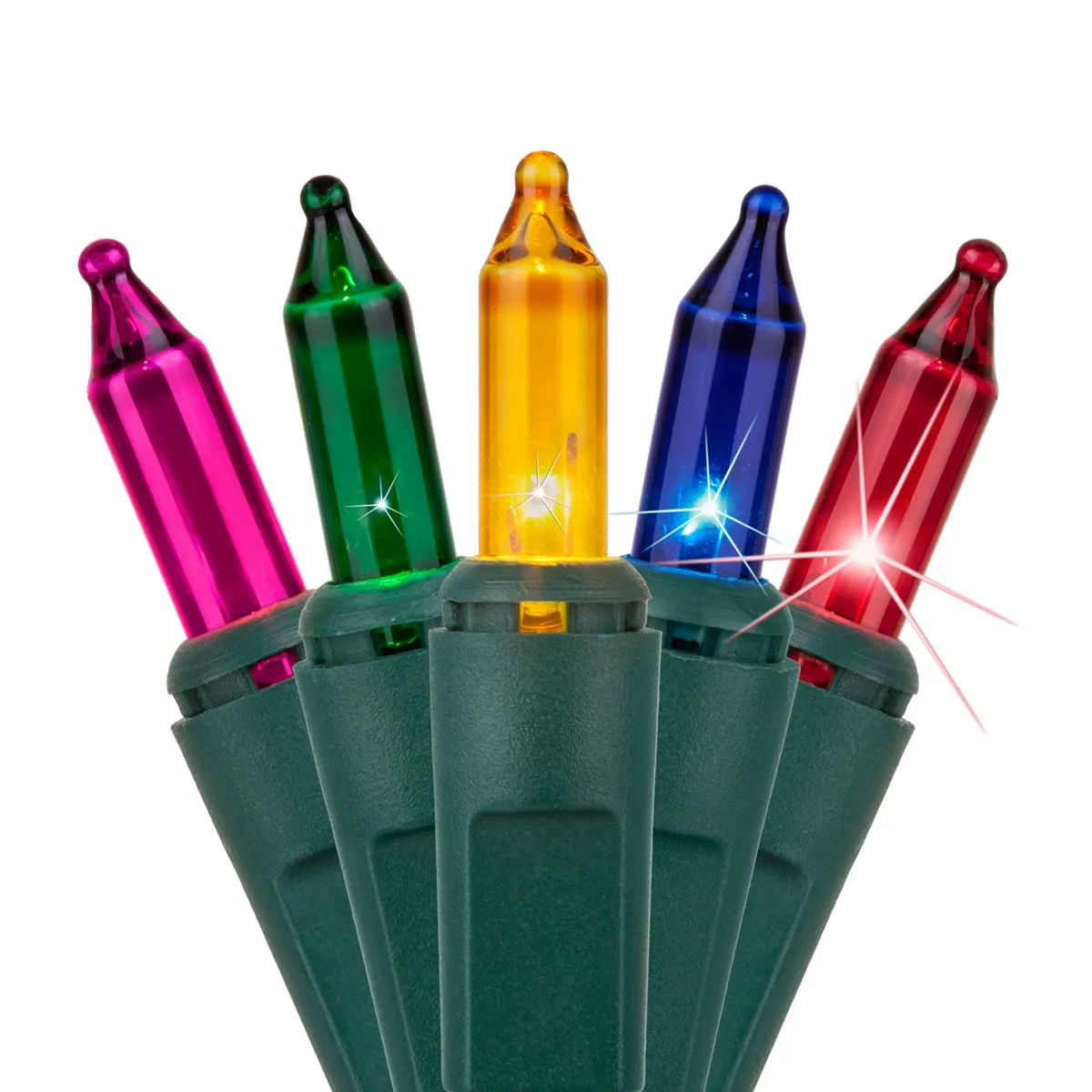140 Multi Color Chasing Lights, Green Wire, 4" Spacing - Kringle Traditions® 17605