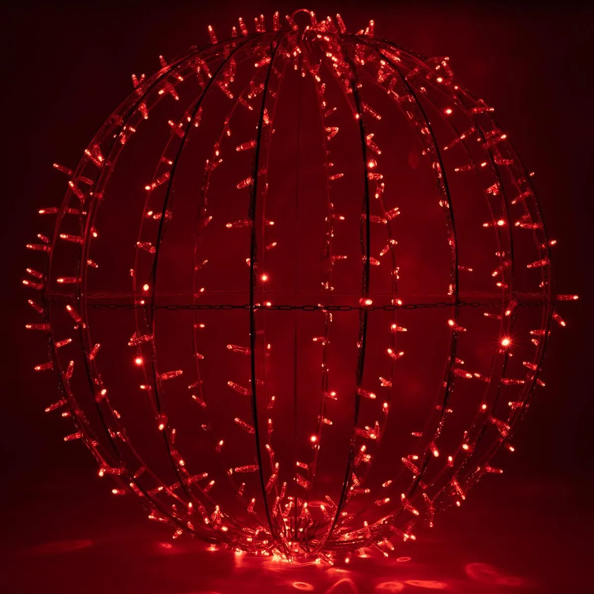 Red LED, Commercial Mega Sphere Light Ball, Fold Flat — 37 Inches - Wintergreen Lighting® 81468