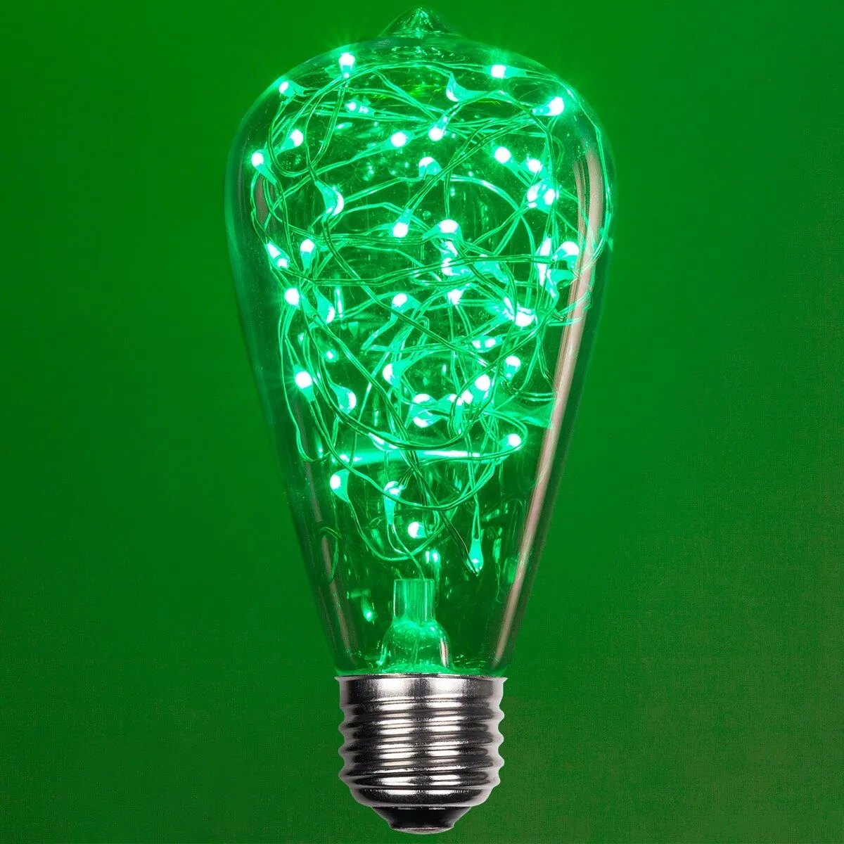 ST64 Green LEDimagineTM Fairy Light Bulbs - Wintergreen Lighting® 78446