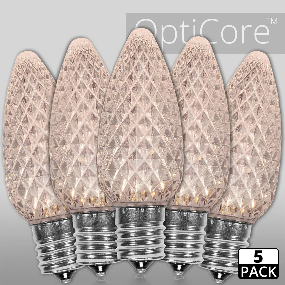 C9 Warm White OptiCore® LED Bulbs, 5-Pack - Wintergreen Lighting® 80266