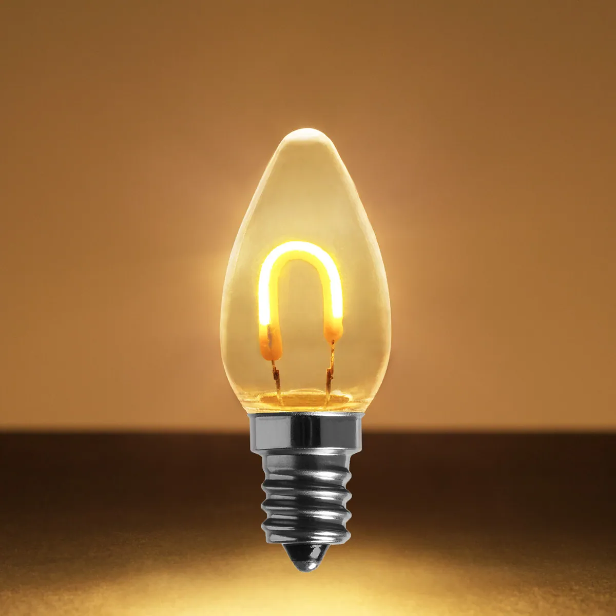 C7 Transparent Shatterproof Warm White FlexFilament® LED Bulbs, Box of 5 - Wintergreen Lighting® 80647