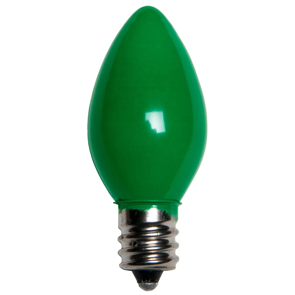 C7 Green Opaque Bulbs, Box of 25 - Wintergreen Lighting® 15115