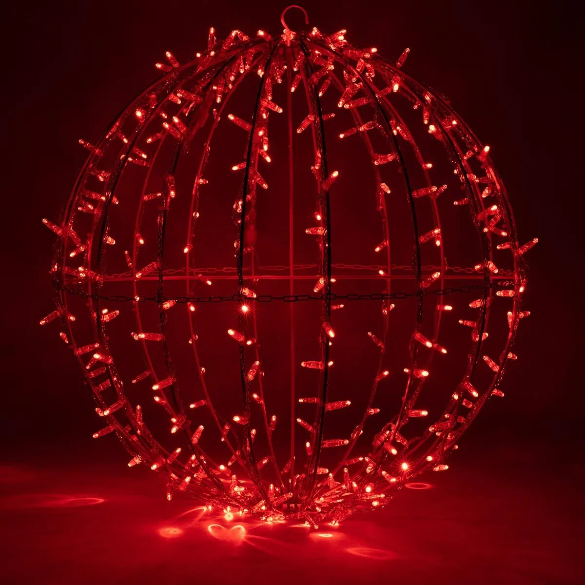 Red LED, Commercial Mega Sphere Light Ball, Fold Flat — 30 Inches - Wintergreen Lighting® 73455