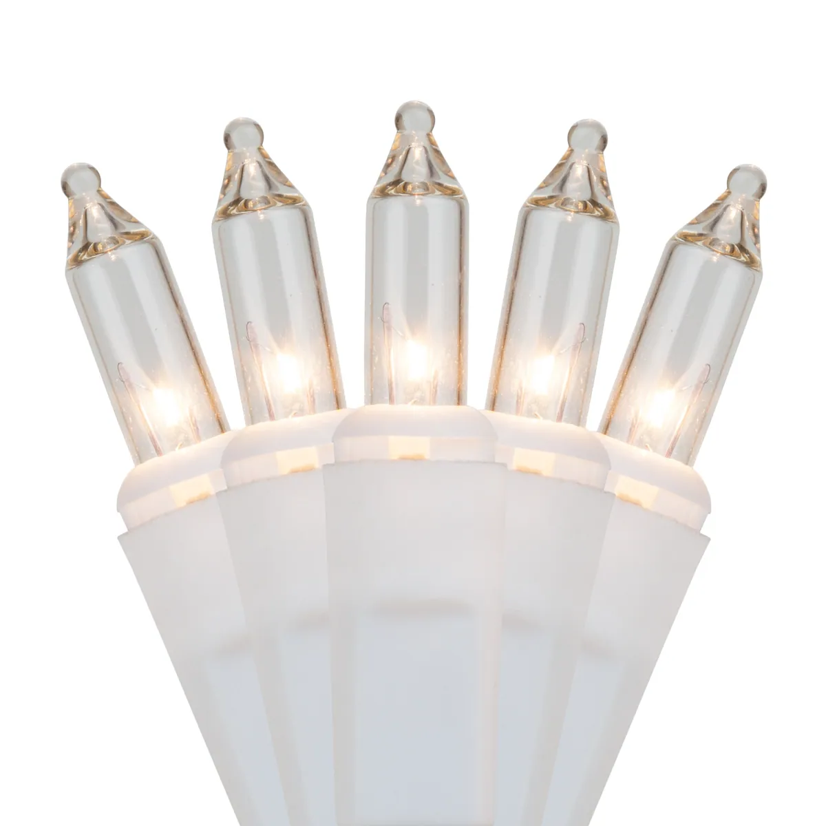 20 Clear Craft Lights, White Wire, 4" Spacing - Kringle Traditions® 15180
